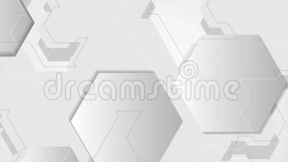 灰色抽象技术几何视频动画视频的预览图
