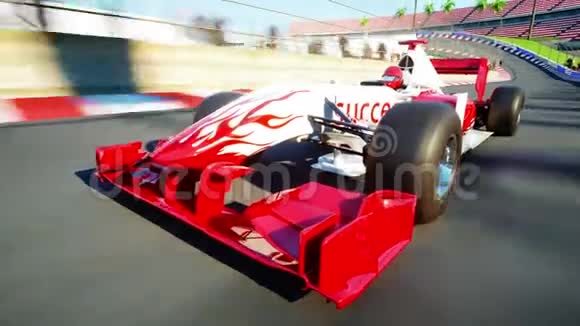 赛车开得很快逼真的4K动画视频的预览图