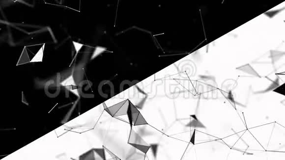 用动线点三角形抽象几何背景普莱克斯幻想抽象技术循环动画视频的预览图