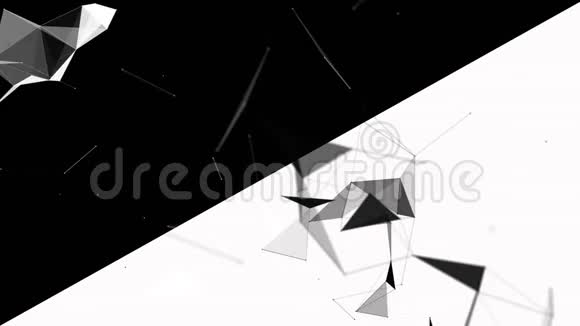 用动线点三角形抽象几何背景普莱克斯幻想抽象技术循环动画视频的预览图
