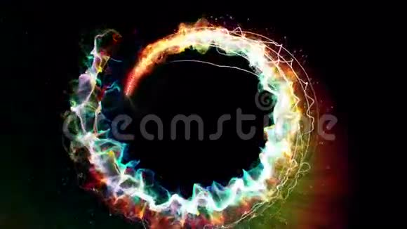 磁性粒子环抽象背景动画渲染循环视频的预览图
