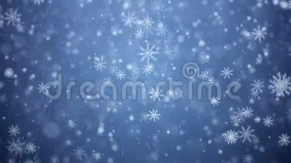 飘落的雪花雪的背景视频的预览图