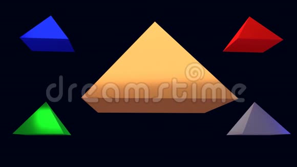 悬停光泽金字塔的三维插图视频的预览图