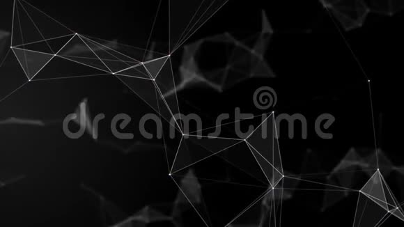 黑色白色丛带点线三角形社会网络互联网科学背景资料视频的预览图