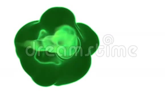 绿色烟雾或绿色墨水的抽象背景与阿尔法面具使用它作为背景过渡或覆盖三维运动视频的预览图