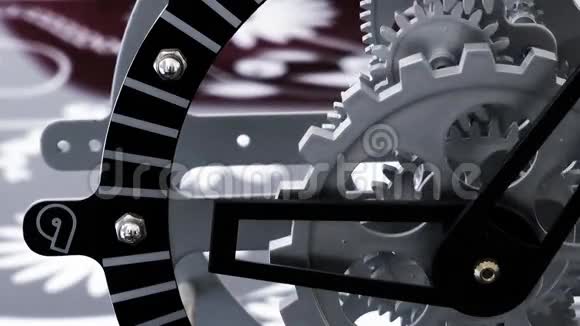 生锈的复古机械时钟齿轮视频的预览图