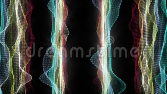 粒子波物体和光在慢运动中的未来动画4096x2304环4K视频的预览图