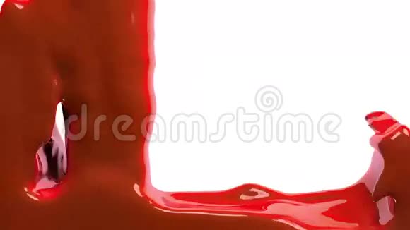 橙色油漆填充屏幕隔离在白色全高清与阿尔法通道视频的预览图