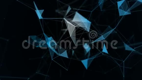 用动线点三角形抽象出优美的几何背景普莱克斯幻想抽象技术循环视频的预览图