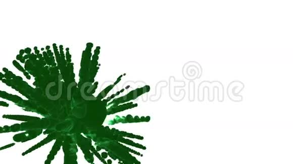 将染料或绿色墨水溶于水或烟雾中在空气中产生效果并与阿尔法面具组合使用它作为背景视频的预览图