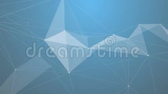 抽象线三角形和点的屈体蓝色背景循环动画视频的预览图