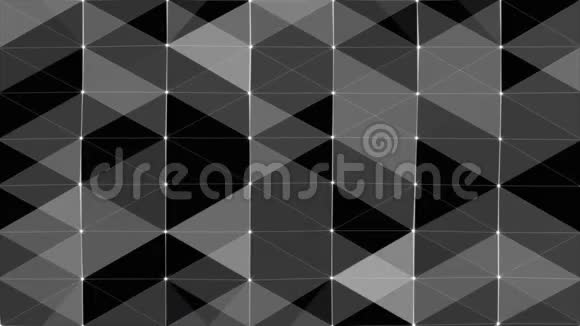 抽象线三角形和点的屈体黑色背景循环动画视频的预览图
