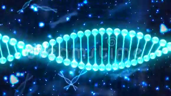 具有旋转DNA的抽象循环背景视频的预览图