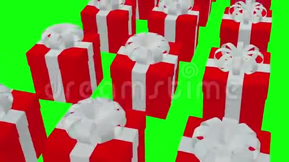 绿色的红色礼品盒视频的预览图
