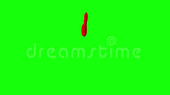红墨水滴在绿色屏幕背景视频的预览图