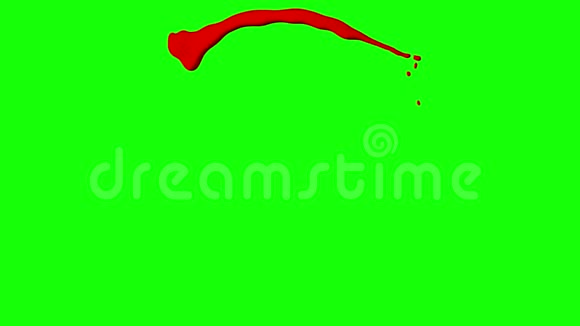 红墨水滴在绿色屏幕背景视频的预览图