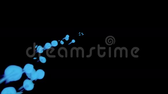 摘要背景黑色蜡染色或蓝色油墨三维渲染体素图形运动要素视频的预览图