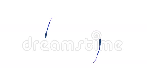 白色背景上蓝色液体圆圈液体油视频的预览图