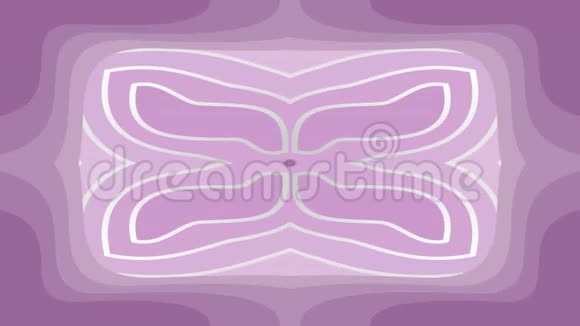 在抽象的紫色背景上旋转具有复古风格的几何图案的物体无缝环路视频视频的预览图