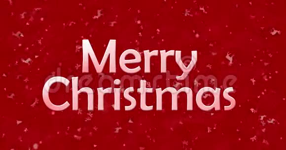 圣诞快乐的文字从红色背景的底部变成尘土视频的预览图