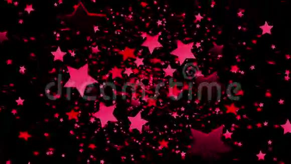 黑色上抽象的红星视频的预览图