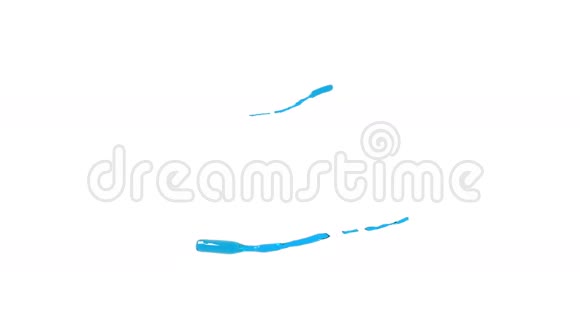 白色背景上蓝色液体圆圈透明液体视频的预览图