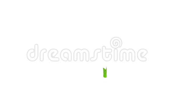 绿色飞溅的特写镜头视频的预览图