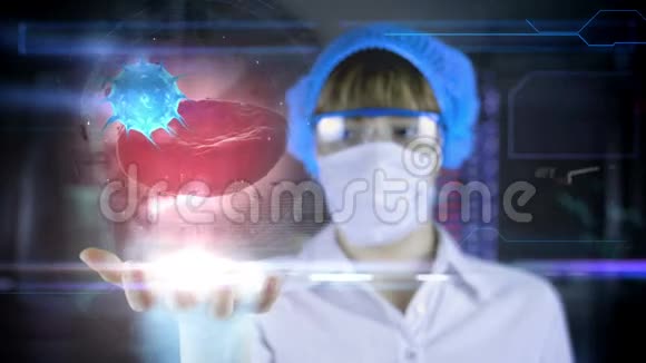 博士与未来的hud屏幕平板细菌病毒微生物视频的预览图