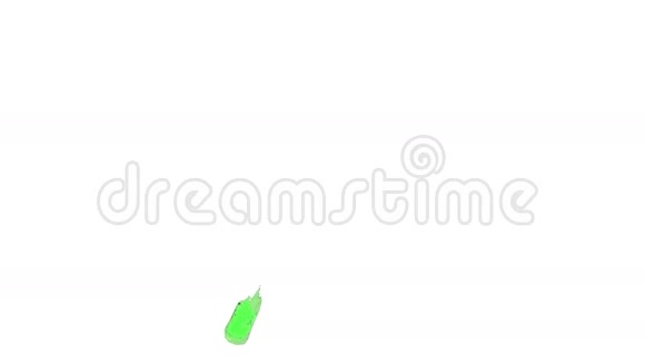 慢动作绿色溅在空中视频的预览图
