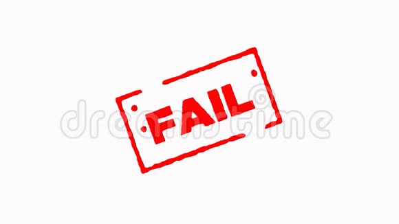 失败签名红色墨水邮票放大和缩小白色背景视频的预览图