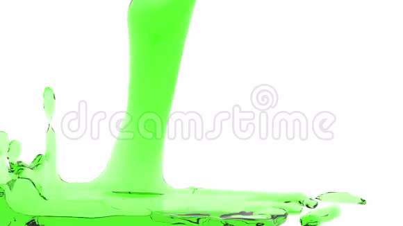 绿色透明液体填充屏幕隔离在白色全高清视频的预览图