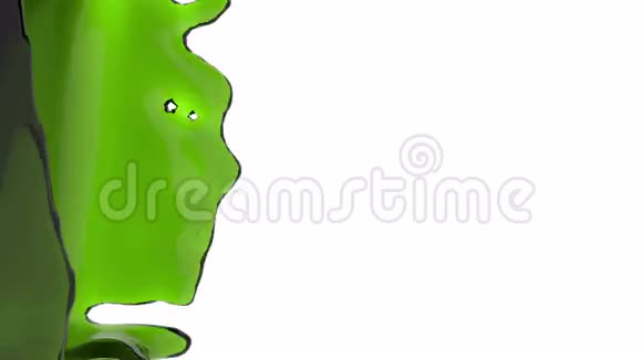 绿色透明液体填充屏幕隔离在白色全高清视频的预览图
