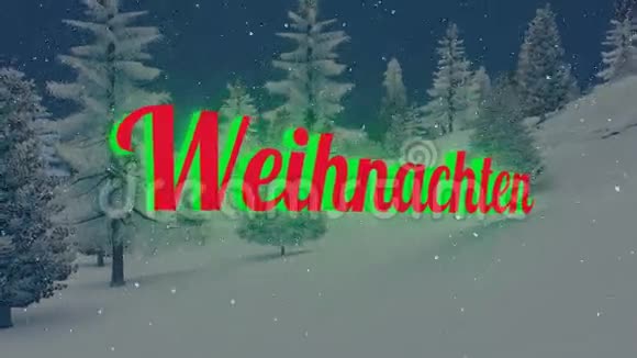 雪夜的红色和绿色短信视频的预览图