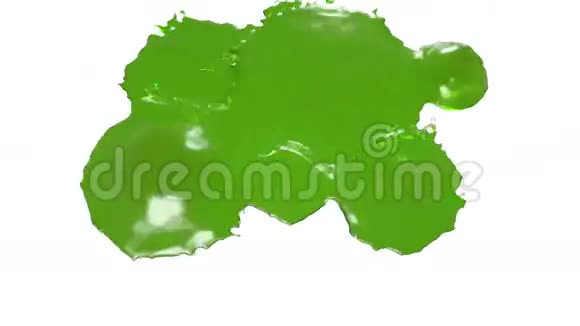 绿色的水滴落下来溅在白色上视频的预览图