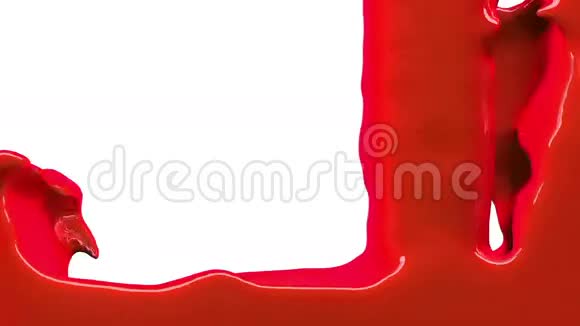 红色油漆填充屏幕隔离在白色全高清与阿尔法通道视频的预览图
