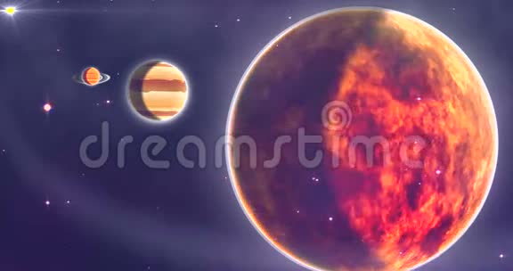 太阳系中的地球木星和土星视频的预览图