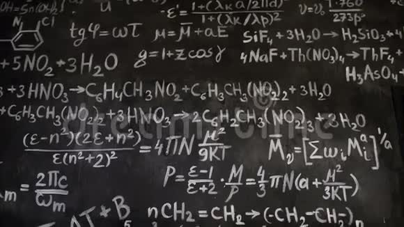 化学和数学方程组墙房背景视频的预览图