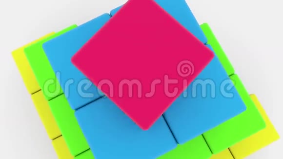 各种颜色的玩具立方体金字塔视频的预览图
