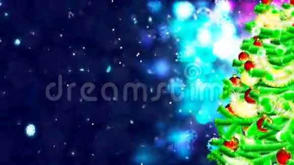 高清循环背景与漂亮的圣诞树视频的预览图