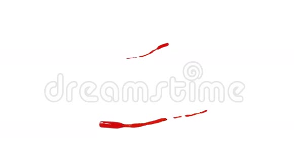 白色背景上红色液体圆圈透明液体视频的预览图