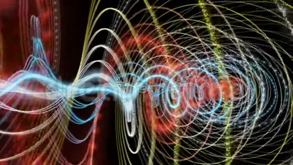 带粒子条纹物体慢运动的未来动画循环高清1080p视频的预览图