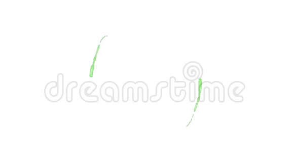 白色背景上的绿色液体圆圈水视频的预览图