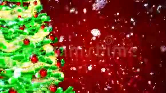 高清循环背景与漂亮的圣诞树视频的预览图