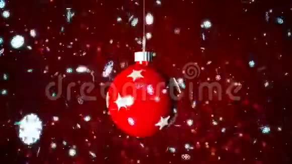 高清循环背景与美好的圣诞球视频的预览图