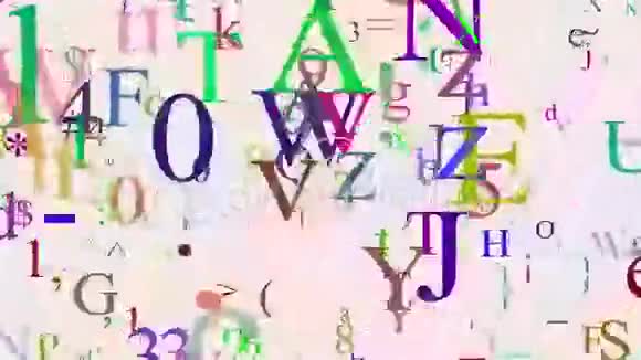 各种颜色的字母和符号视频的预览图