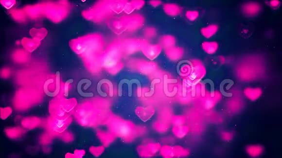 高清循环背景与漂亮的粉红色心脏视频的预览图