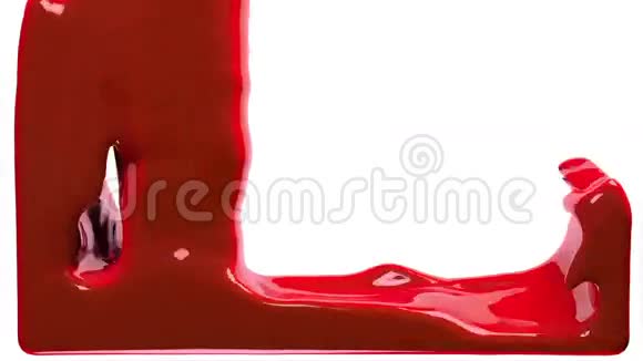 红色油漆填充屏幕隔离在白色全高清与阿尔法通道视频的预览图