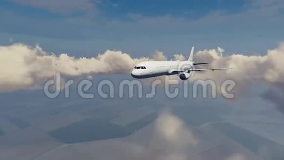 空中的客运客机视频的预览图