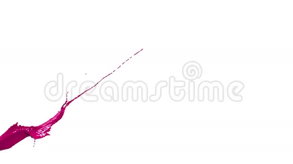 粉红色液体飞溅的特写镜头彩色油漆视频的预览图