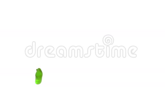 白色背景上流体的抽象绿色流动视频的预览图